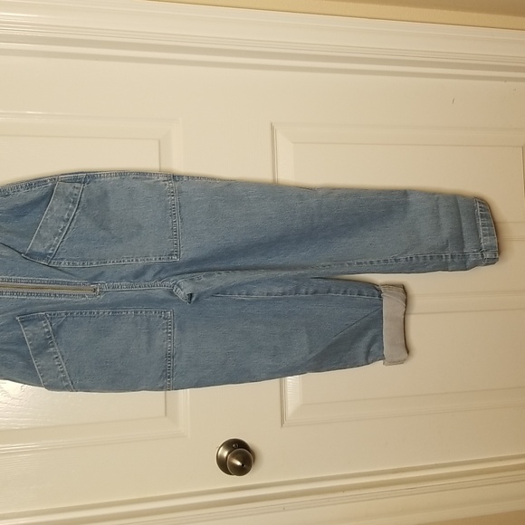 Madewell Womens Denim Smock Waist Sleeveless Jumpsuit - Picture 6 of 15